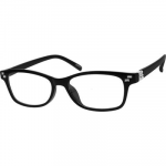 Zenni Women's Rectangle Prescription Glasses Black Plastic Full Rim Frame