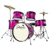 Tiger 5 Piece Junior Drum Kit - Drum Set for Kids in Pink with 6