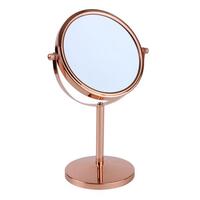 5x Magnification Rose Gold Pedestal Mirror