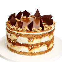 Banana Peanut Caramel Birthday Celebration Cake - Small