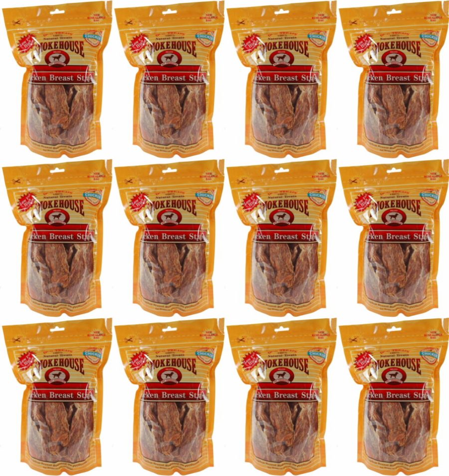 Smokehouse Chicken Breast Strips Dog Chews, 16 Ounce, 12 Pack