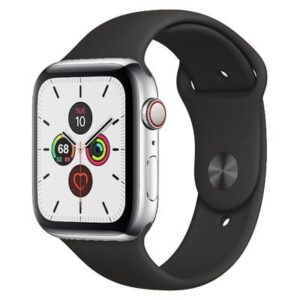 Apple Watch Series 5 GPS+Cellular Silver Stainless Steel 44MM Black Sport Band