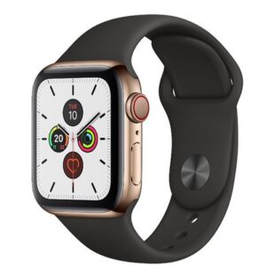 Apple Watch Series 5 GPS+Cellular Gold Stainless Steel 40MM Black Sport Band