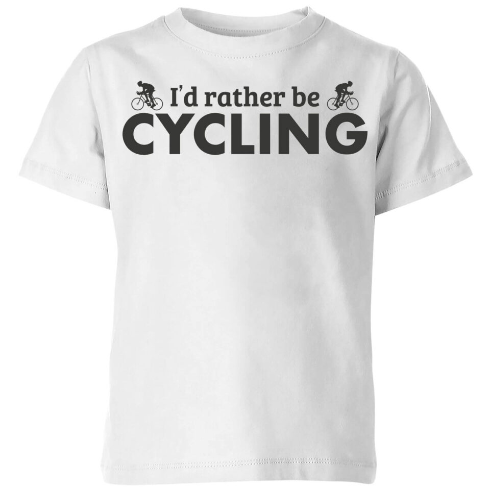 I'd Rather be Cycling Kids' T-Shirt - White - 3-4 Years