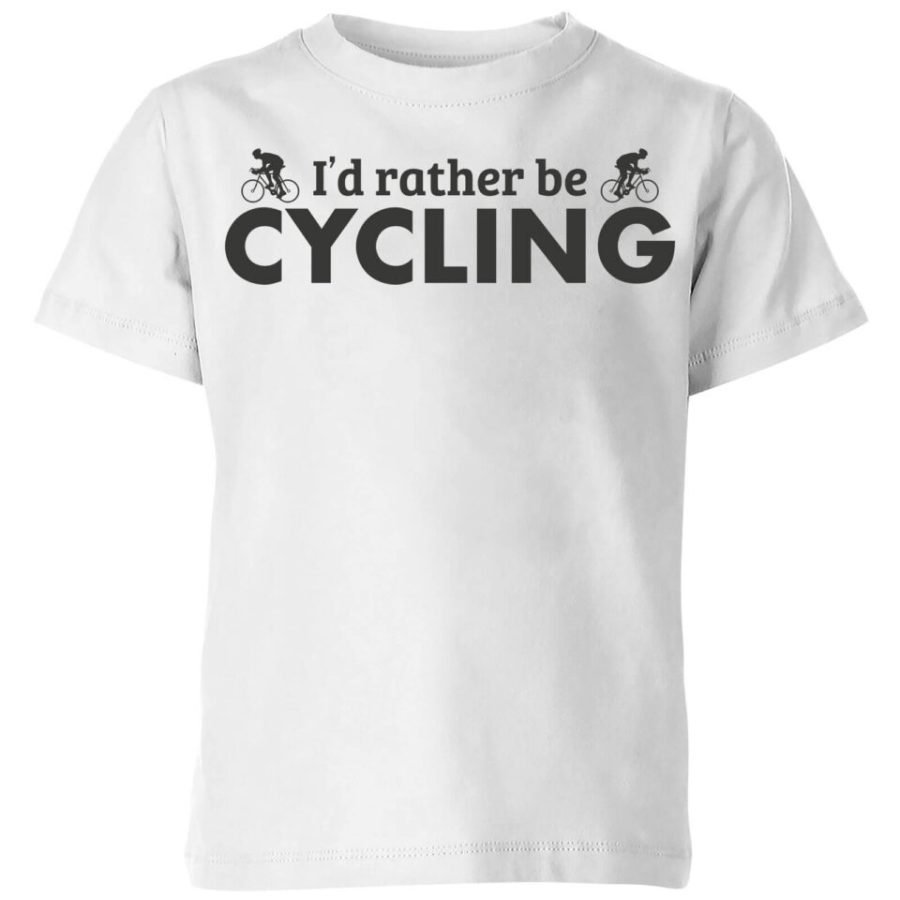 I'd Rather be Cycling Kids' T-Shirt - White - 9-10 Years