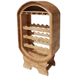 Mexican Rustic Pine Oval Wine Rack