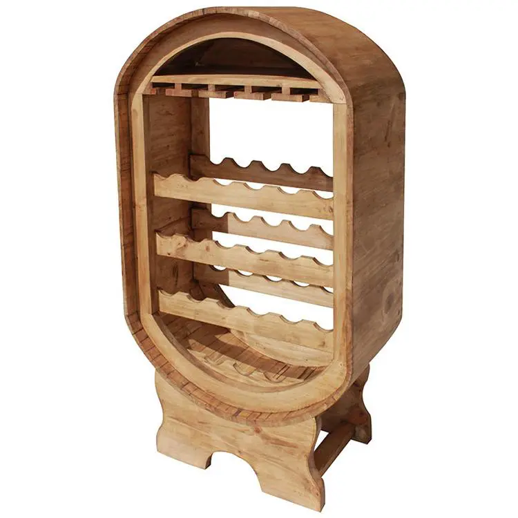 Mexican Rustic Pine Oval Wine Rack