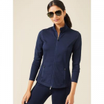 J.McLaughlin Women's Billie Jacket Navy Blue Solid, Size Small | Acadia Performance/Fabric/Spandex