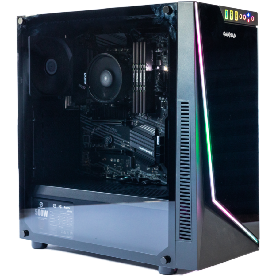 Gigatech Gaming Apollo 5 Gaming Desktop - AMD Ryzen 5 5600G 6-Core 12-Threads 4.4GHz Boost, Radeon Vega 8, 8GB DDR4 3200MHz, 256GB SSD, Windows 11