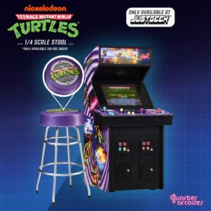 Official TMNT - Turtles in Time Quarter Arcade Cabinet + Free Stool