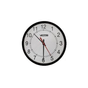 VALCOM V-A2412B 12 INCH Round Clock, Black,Surface Mount,24V