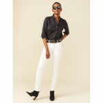 J.McLaughlin Women's Lexi Jeans White Solid, Size 4 | Denim/Cotton/Spandex