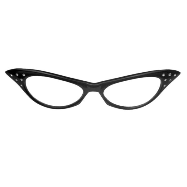 50s Retro Black Cat Eye Frame Glasses