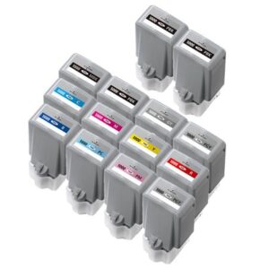 Compatible Multipack Canon PFI-1000MBK/C/M/Y/B/R/GY/PBK/PC/PM/PGY/CO 1 Full Sets + 2 EXTRA Black Inkjet Cartridges (14 Pack)