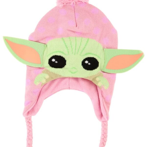 Girl's Baby Yoda Earflap Hat and Gloves Set