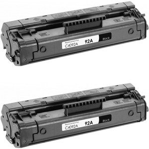 HP 92A Remanufactured Black Toner Cartridge (C4092A) - 2 Pack