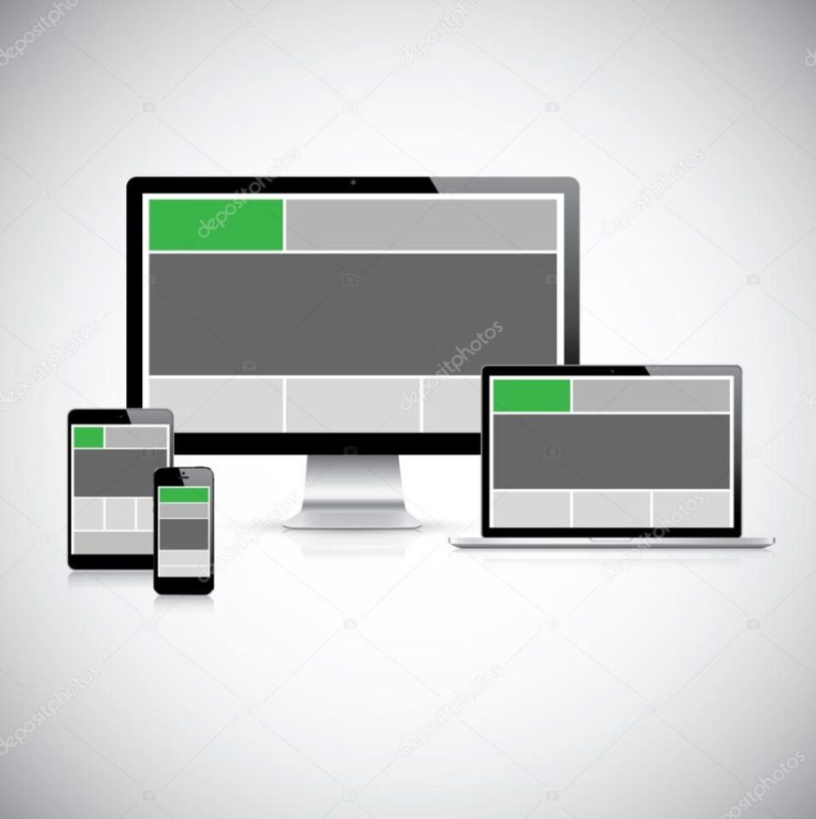 Highly detailed responsive web design concept vector