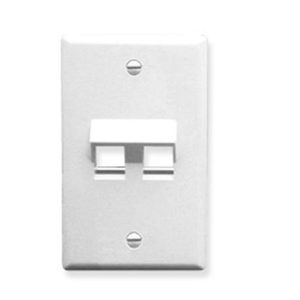 ICC IC107DA2WH FACEPLATE, ANGLED, 1-GANG, 2-PORT, WHITE