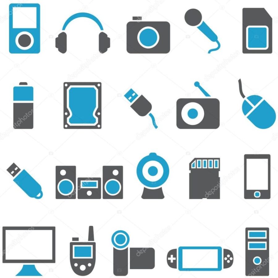 Set vector icons electronics and gadgets