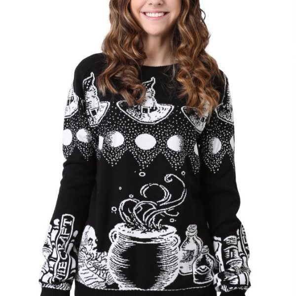 Adult Witch Spellcraft and Curios Ugly Halloween Sweater