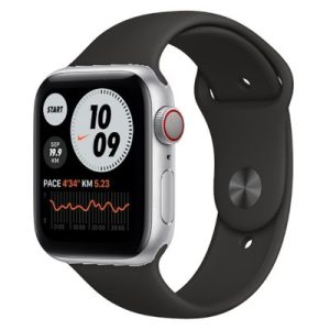 Apple Watch Nike Series 6 GPS + Cellular Silver Aluminium 44MM Black Sport Band