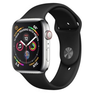 Apple Watch Series 4 GPS + Cellular Silver Stainless S 44MM Black Sport Band