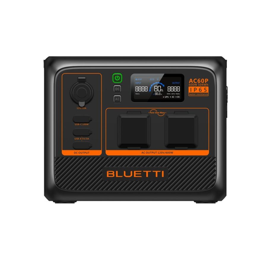 BLUETTI AC60/P Portable Power Station | 600W 403/504Wh, AC60P | 600W,504Wh Power Station