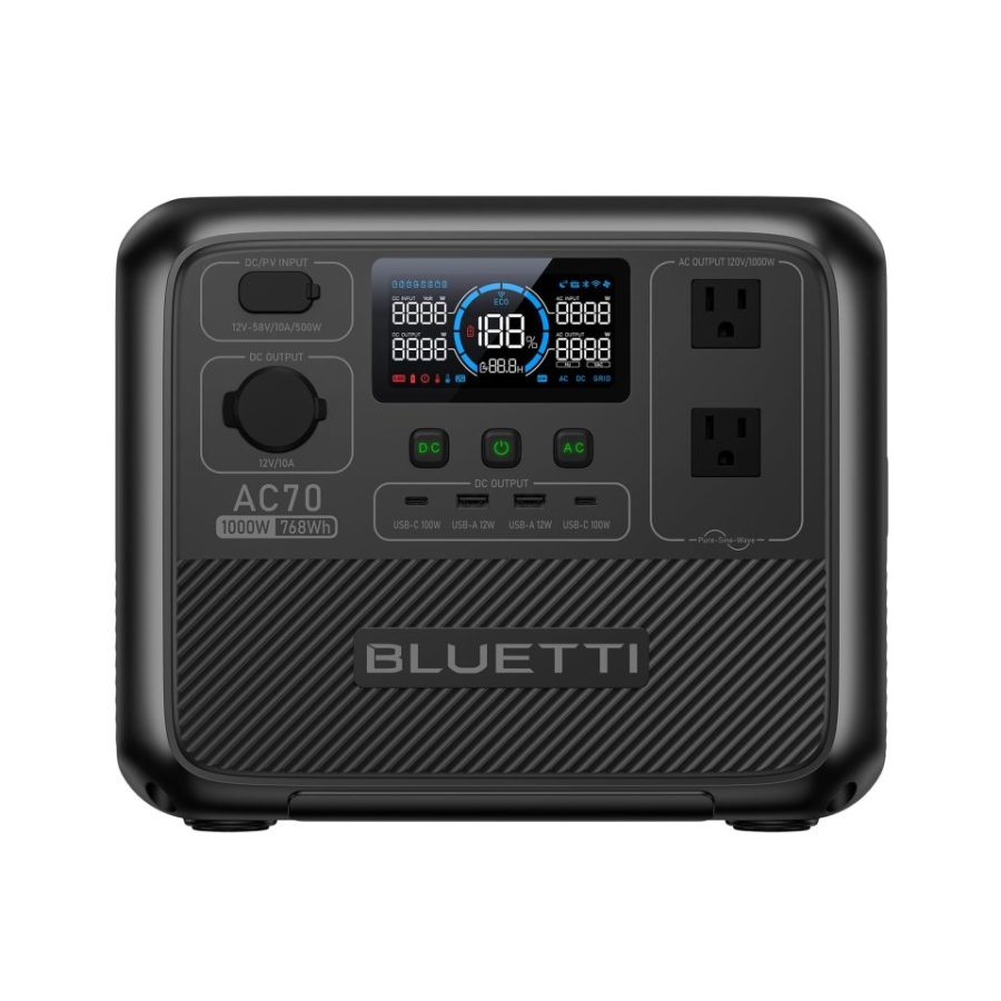 BLUETTI AC70 Portable Power Station |1000W, 768Wh, AC70 | 1000W,768Wh Power Station