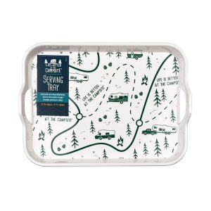 CAMCO 53488 Life is Better at The Campsite Melamine RV Serving Tray, Map Design | Allows You to Easily Carry and Serve Food | Perfect for Kitchen Prep, Storage, RVing, Indoor and Outdoor Use