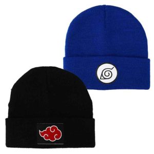 Naruto Hidden Leaf Village & Akatsuki Combo Cuff Beanies