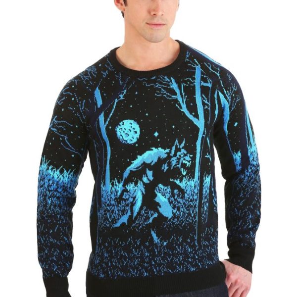 Prowling Werewolf Ugly Halloween Sweater