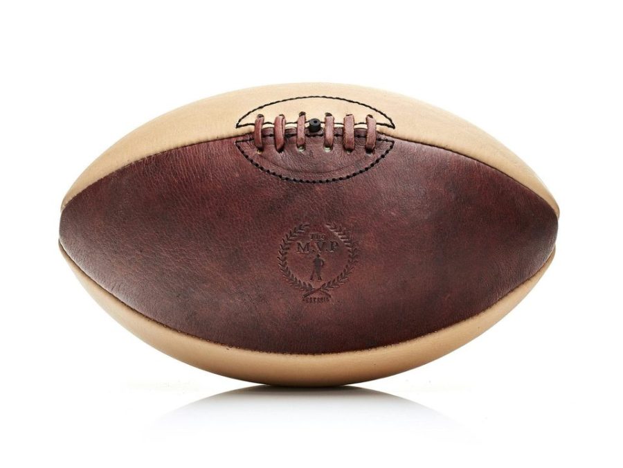 RETRO Brown / Cream Leather Rugby Ball