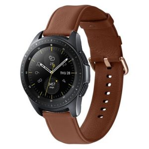 Samsung Galaxy Watch Wi-Fi Black 42mm Brown Essex Leather Band - Very Good