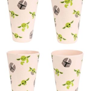 Star Wars Mandalorian The Child Set of 4 Bamboo Tumblers