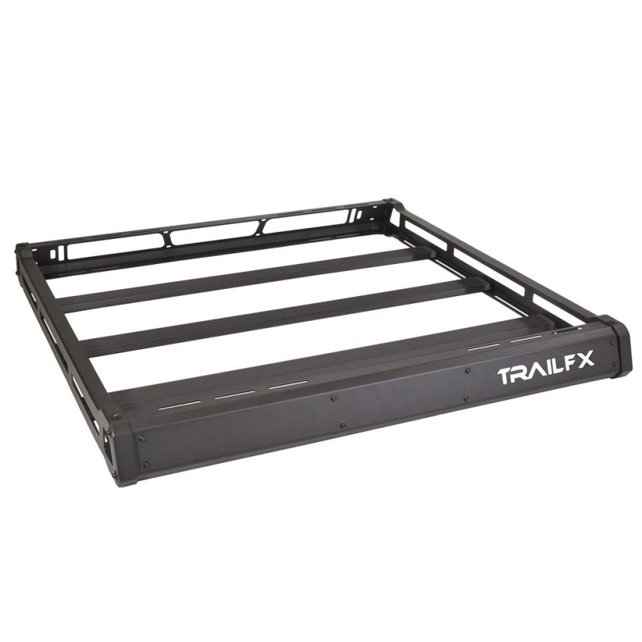 TRAILFX JRB001T Heavy-Duty Aluminum Roof Basket Cargo Carrier for Wrangler JL & Gladiator, Direct Fit No Drill Application