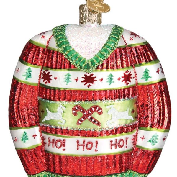 Ugly Christmas Sweater Glass Ornament