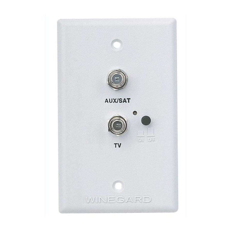 WINEGARD RV7542 RV-7542 White Wall Plate Power Supply with Satellite and Cable Hookups for RV Antenna