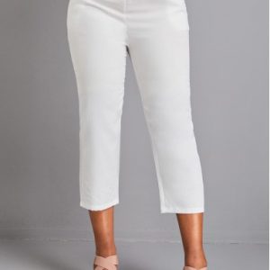 White Elastic Waist High Waisted Pocket Pants