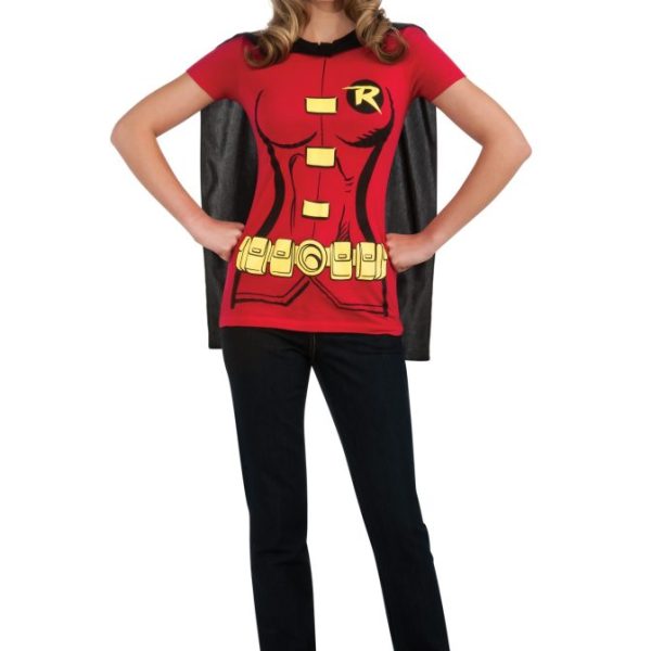 Womens Robin T-Shirt with Cape Costume