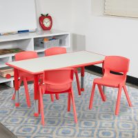 23x47 Red Activity Table Set YU-YCY-060-0034-RECT-TBL-RED-GG