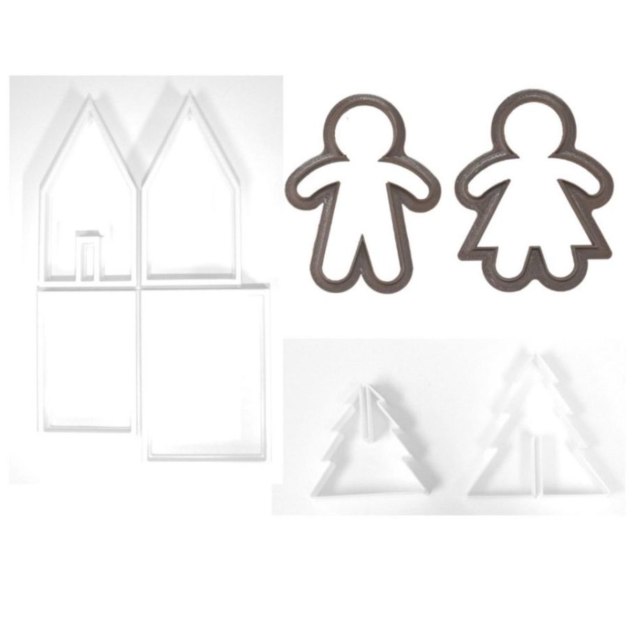 3D Gingerbread Village Christmas Holiday Set Of 4 Cookie Cutters USA PR1116