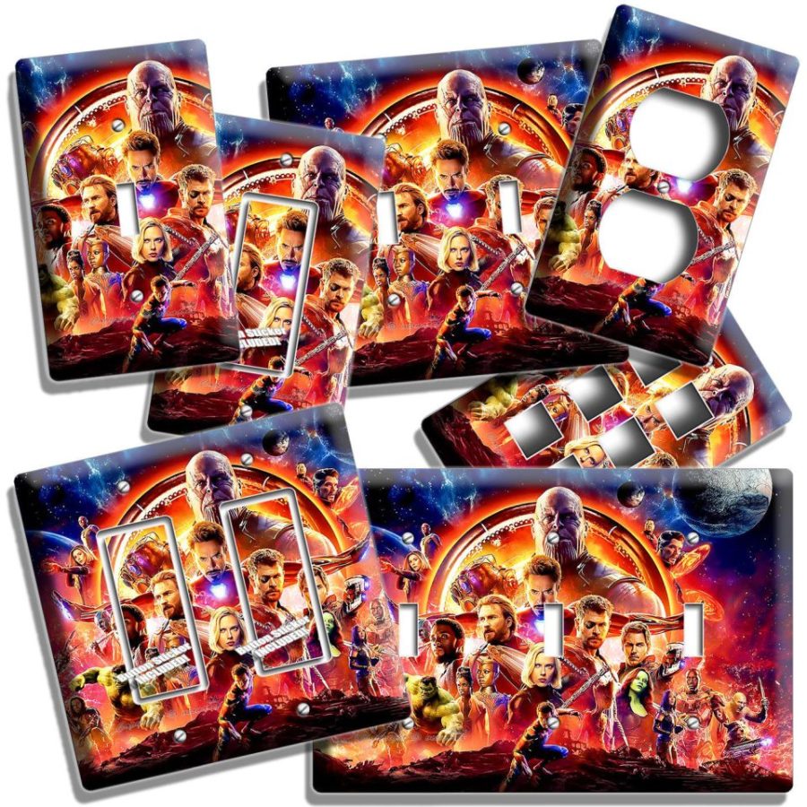 AVENGERS INFINITY WAR THANOS POWER STONES LIGHT SWITCH OUTLET WALL PLATES DECOR