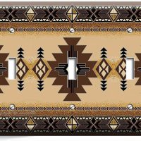 BROWN LATIN SOUTHWEST BLANKET PATTERN 3 GANG LIGHT SWITCH WALL PLATES ROOM DECOR