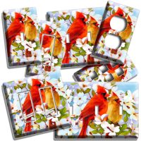 CARDINAL BIRDS MAGNOLIA FLOWERS TREE LIGHT SWITCH OUTLET WALL PLATES ROOM DECOR