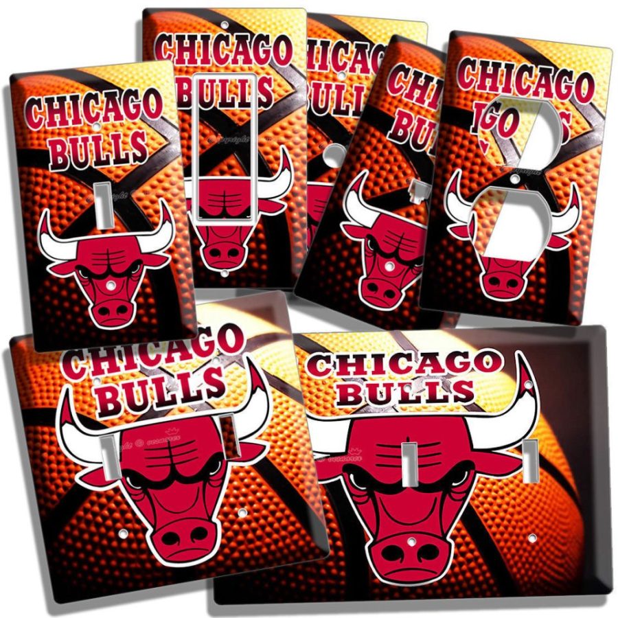 CHICAGO BULLS BASKETBALL TEAM LIGHT SWITCH OUTLET WALL PLATE BOYS ROOM ART DECOR