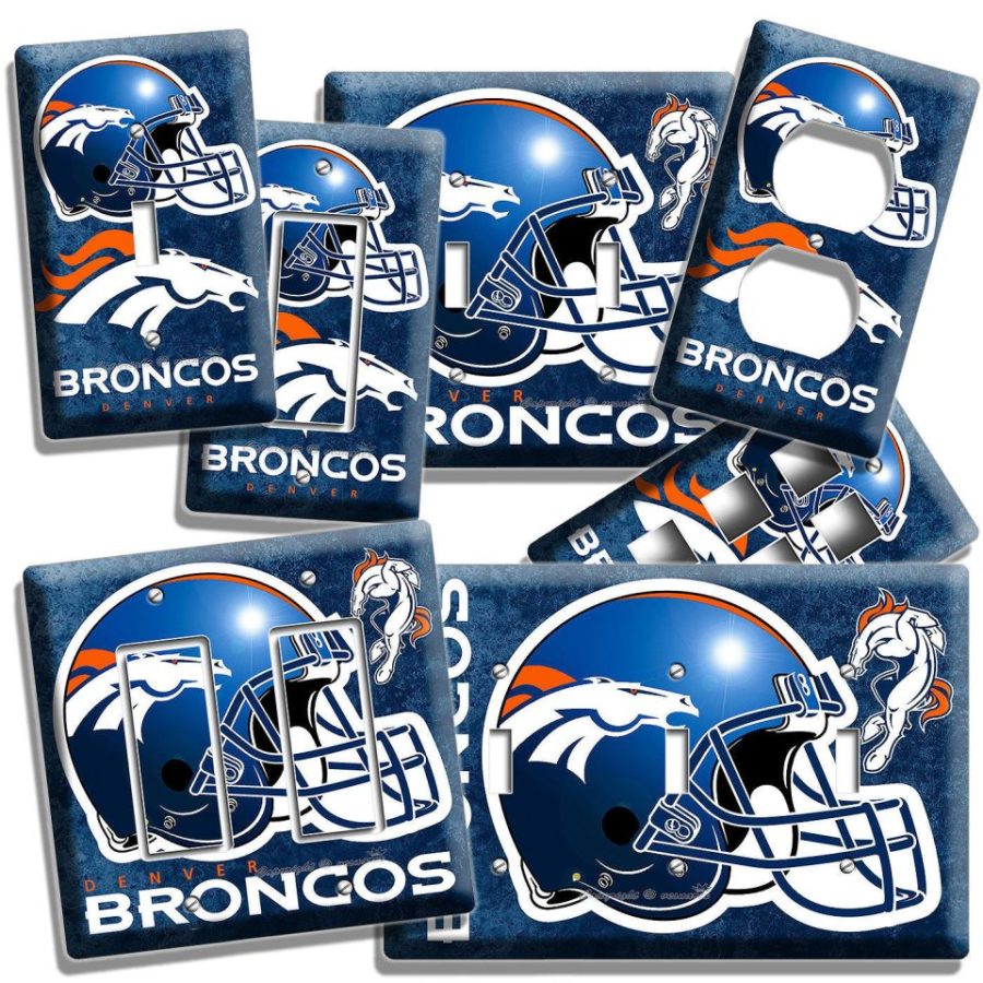 DENVER BRONCOS FOOTBALL TEAM LIGHT SWITCH OUTLET WALL PLATES GAME ROOM MAN CAVE