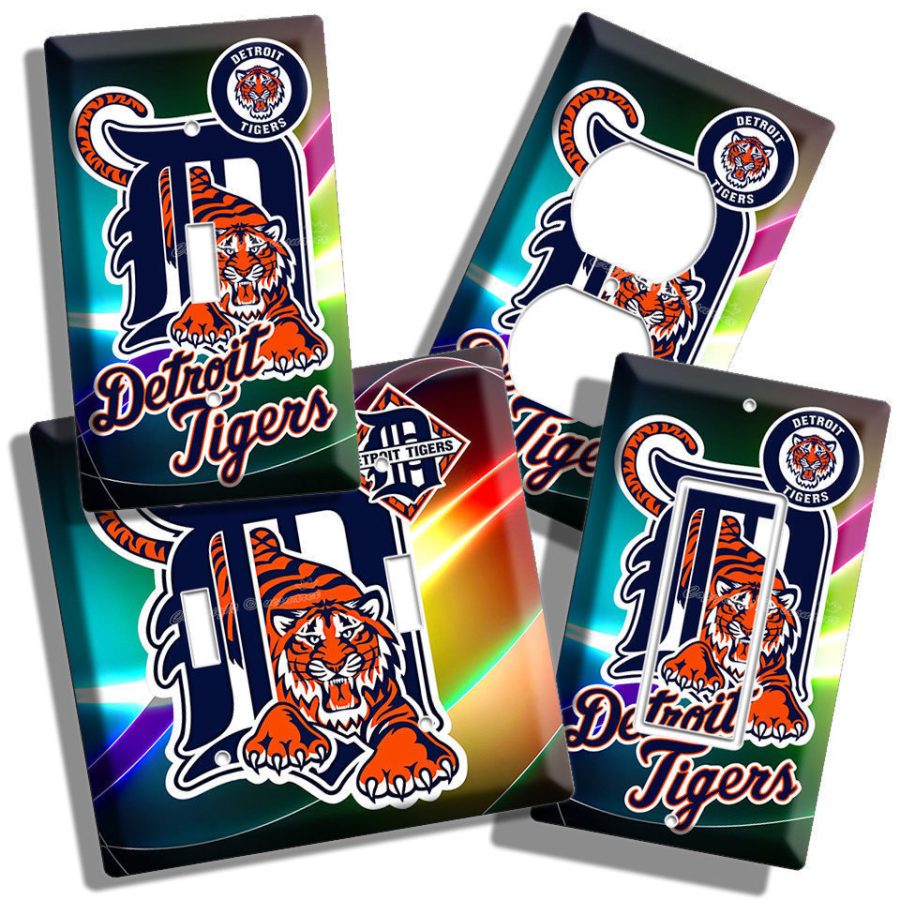 DETROIT TIGERS MLB BASEBALL LOGO LIGHT SWITCH OUTLET COVER WALL PLATE MEN CAVE
