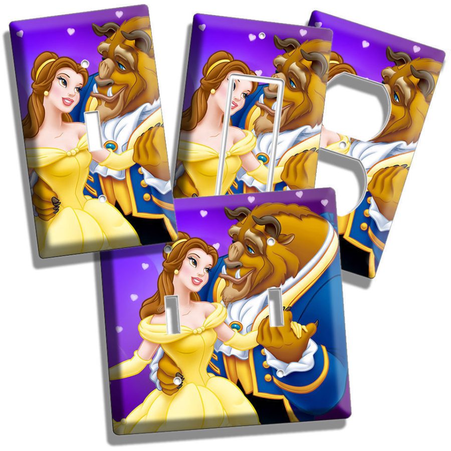 DISNEY BEAUTY AND THE BEAST DANCING LIVING ROOM DECOR LIGHT SWITCH OUTLET PLATES