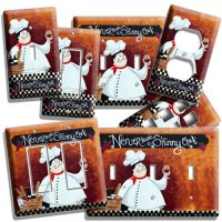 DRUNK FAT FRENCH CHEF LIGHT SWITCH OUTLET PLATES KITCHEN DINING ROOM HOME DECOR