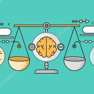 Diagnosis of Brain Psychology Flat Design